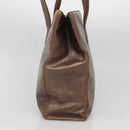 LOEWE Tote Bag Leather Brown Gold Auth bs28741-3