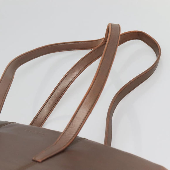 LOEWE Tote Bag Leather Brown Gold Auth bs28741