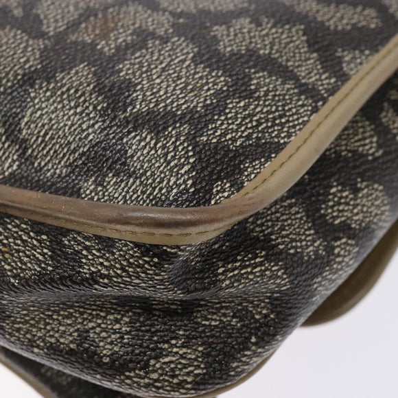 SAINT LAURENT Shoulder Bag PVC Leather Beige Gray Auth bs28744