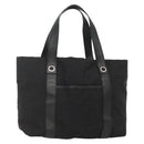 BVLGARI Logo Mania Tote Bag Canvas Black Silver Auth bs28748-1