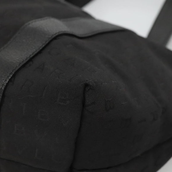 BVLGARI Logo Mania Tote Bag Canvas Black Silver Auth bs28748