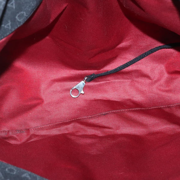 BVLGARI Logo Mania Tote Bag Canvas Black Silver Auth bs28748