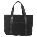 BVLGARI Logo Mania Tote Bag Canvas Black Silver Auth bs28748-13