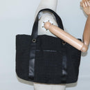 BVLGARI Logo Mania Tote Bag Canvas Black Silver Auth bs28748-20