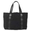 BVLGARI Logo Mania Tote Bag Canvas Black Silver Auth bs28748-2