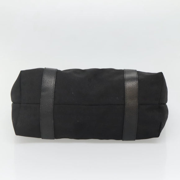 BVLGARI Logo Mania Tote Bag Canvas Black Silver Auth bs28748