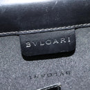BVLGARI Business Bag Leather Black Silver Auth bs28749-17