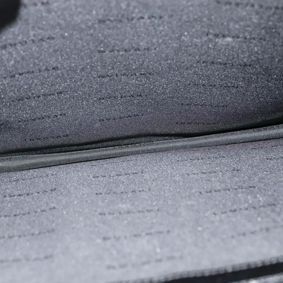 BVLGARI Business Bag Leather Black Silver Auth bs28749