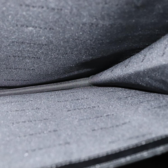 BVLGARI Business Bag Leather Black Silver Auth bs28749