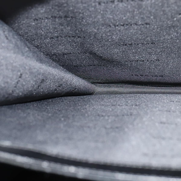 BVLGARI Business Bag Leather Black Silver Auth bs28749