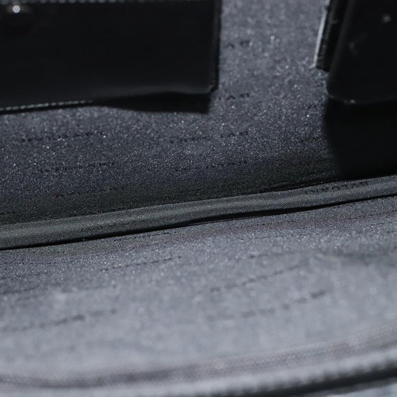 BVLGARI Business Bag Leather Black Silver Auth bs28749