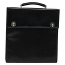 BVLGARI Business Bag Leather Black Silver Auth bs28749-13