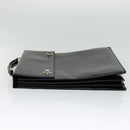 BVLGARI Business Bag Leather Black Silver Auth bs28749-3