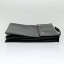 BVLGARI Business Bag Leather Black Silver Auth bs28749-4