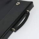 BVLGARI Business Bag Leather Black Silver Auth bs28749-6