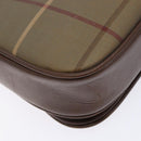 Burberrys Nova Check Shoulder Bag Leather Canvas Beige Gold Auth bs28750-16