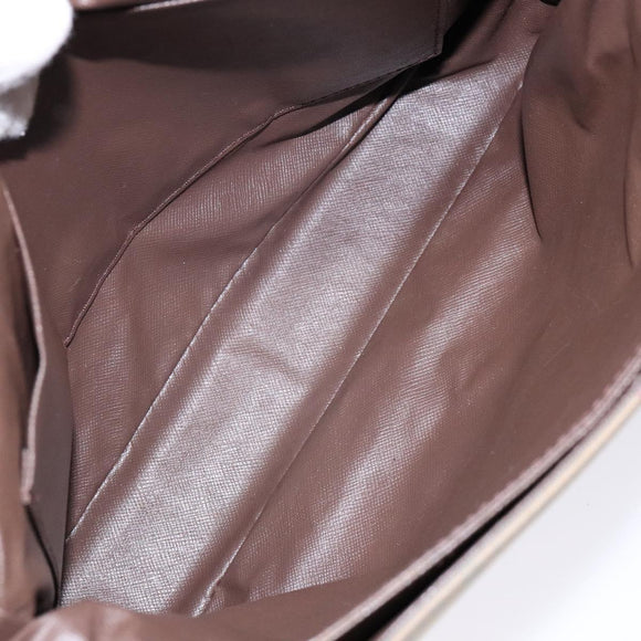 Burberrys Nova Check Shoulder Bag Leather Canvas Beige Gold Auth bs28750