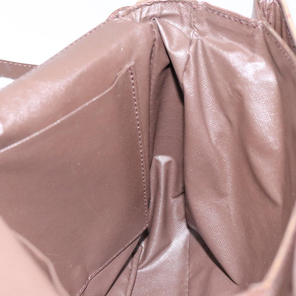 Burberrys Nova Check Shoulder Bag Leather Canvas Beige Gold Auth bs28750