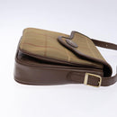 Burberrys Nova Check Shoulder Bag Leather Canvas Beige Gold Auth bs28750-3