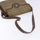 Burberrys Nova Check Shoulder Bag Leather Canvas Beige Gold Auth bs28750-7
