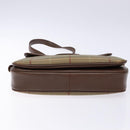Burberrys Nova Check Shoulder Bag Leather Canvas Beige Gold Auth bs28750-5