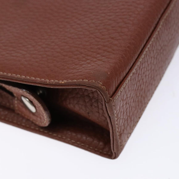 BURBERRY Clutch Bag Leather Brown Gold Auth bs28752