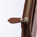 BURBERRY Clutch Bag Leather Brown Gold Auth bs28752-8