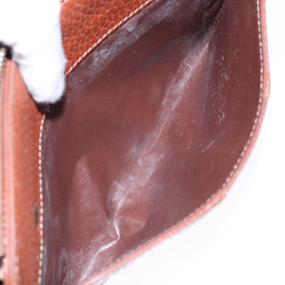 BURBERRY Clutch Bag Leather Brown Gold Auth bs28752