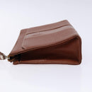 BURBERRY Clutch Bag Leather Brown Gold Auth bs28752-4