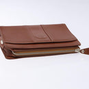 BURBERRY Clutch Bag Leather Brown Gold Auth bs28752-5