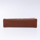 BURBERRY Clutch Bag Leather Brown Gold Auth bs28752-6