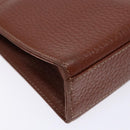 BURBERRY Clutch Bag Leather Brown Gold Auth bs28752-14