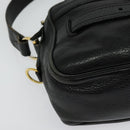 BURBERRY Shoulder Bag Leather Black Gold Auth bs28753-9