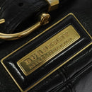 BURBERRY Shoulder Bag Leather Black Gold Auth bs28753-17