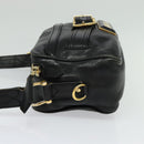 BURBERRY Shoulder Bag Leather Black Gold Auth bs28753-3