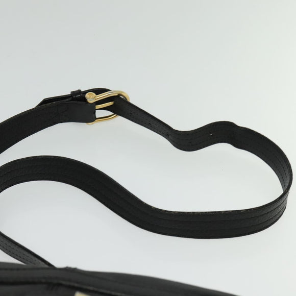 BURBERRY Shoulder Bag Leather Black Gold Auth bs28753
