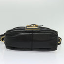 BURBERRY Shoulder Bag Leather Black Gold Auth bs28753-5
