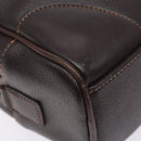 BURBERRY Hand Bag Leather Dark Brown Gold Auth bs28754-11