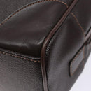 BURBERRY Hand Bag Leather Dark Brown Gold Auth bs28754-12