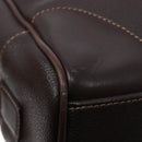 BURBERRY Hand Bag Leather Dark Brown Gold Auth bs28754-14