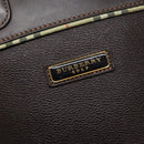 BURBERRY Hand Bag Leather Dark Brown Gold Auth bs28754-15