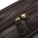 BURBERRY Hand Bag Leather Dark Brown Gold Auth bs28754-18