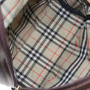 BURBERRY Hand Bag Leather Dark Brown Gold Auth bs28754-20