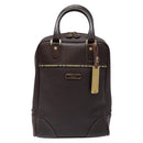 BURBERRY Hand Bag Leather Dark Brown Gold Auth bs28754-2