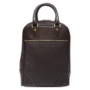 BURBERRY Hand Bag Leather Dark Brown Gold Auth bs28754-3