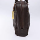 BURBERRY Hand Bag Leather Dark Brown Gold Auth bs28754-4