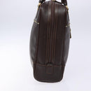 BURBERRY Hand Bag Leather Dark Brown Gold Auth bs28754-5