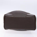 BURBERRY Hand Bag Leather Dark Brown Gold Auth bs28754-9