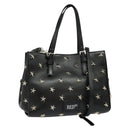 VALENTINO Studs Hand Bag Leather 2way Black Silver Auth bs28756-1