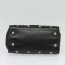 VALENTINO Studs Hand Bag Leather 2way Black Silver Auth bs28756-5